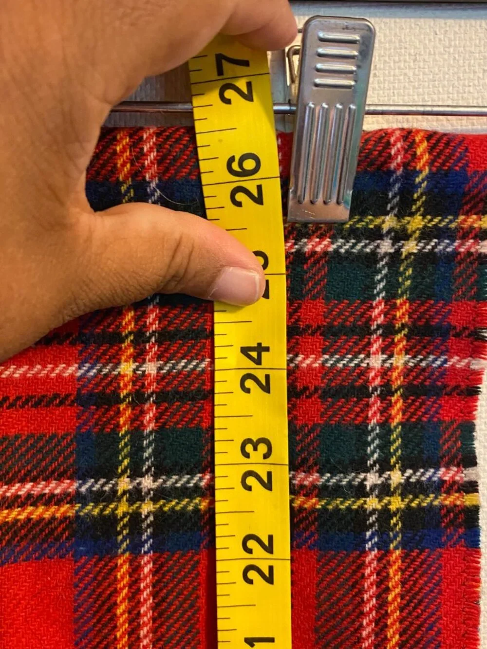 Vintage 100% Wool Scarf Ben Nevis Red Tartan Plaid Made in Great Britain